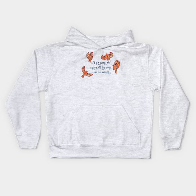 Four Birds, I’ll Fly Away Kids Hoodie by LuvbuzzArt